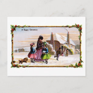 Family Christmas Holiday Postcard