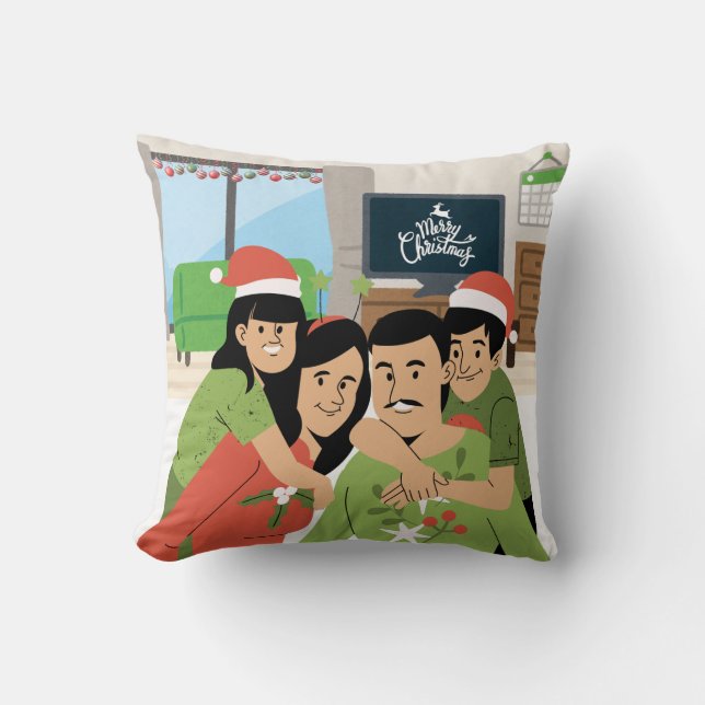 Family Christmas Hug Cushion (Front)