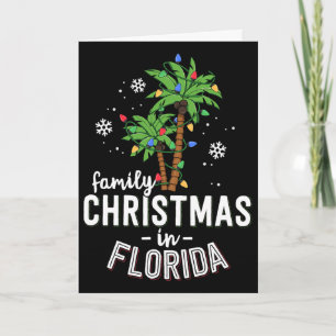 Family Christmas In Florida Palm Trees Xmas Beach Card