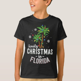 Family Christmas In Florida Palm Trees Xmas Beach  T-Shirt