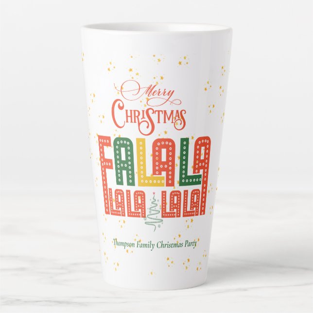 Family Christmas Karaoke Church Carols Service  Latte Mug (Front)