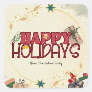 Family Christmas lease watercolor Favour Tags