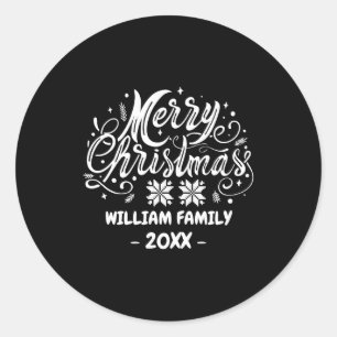 Family Christmas Matching Pajama Xmas Party  Classic Round Sticker