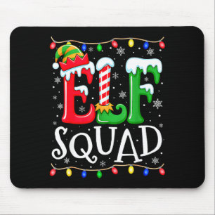 Family Christmas Matching Pajamas Elf Xmas Squad  Mouse Pad