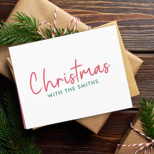 Family Christmas   Modern Minimalist Family Name Holiday Card