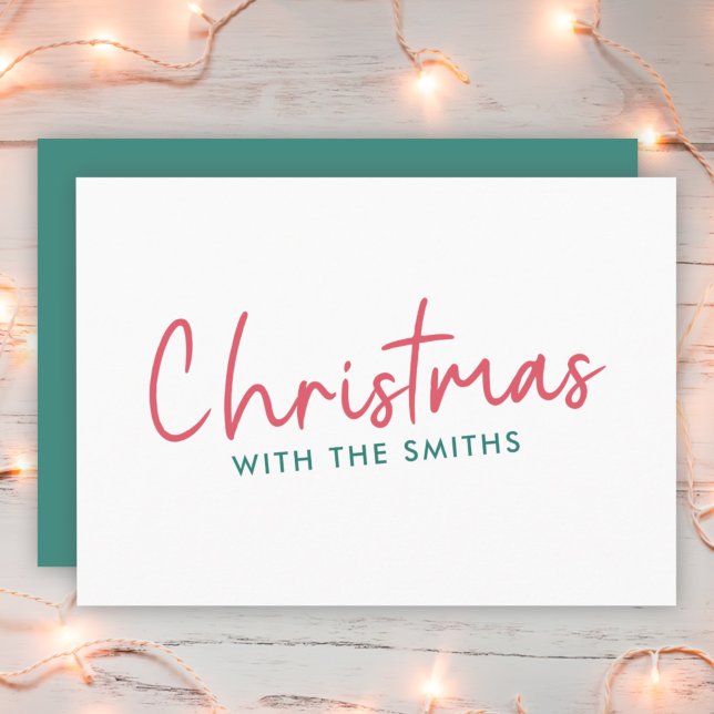 Family Christmas | Modern Minimalist Family Name Holiday Card (Creator Uploaded)