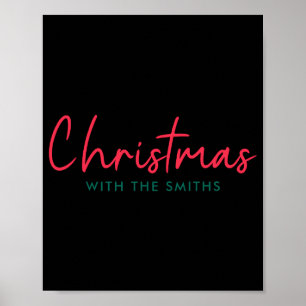 Family Christmas Modern Minimalist Family Name  Poster