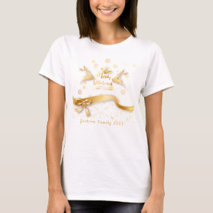 Family Christmas Modern Minimalist Family Name T-Shirt