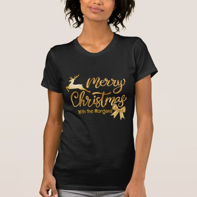 Family Christmas | Modern Minimalist | Personalise T-Shirt (Front)