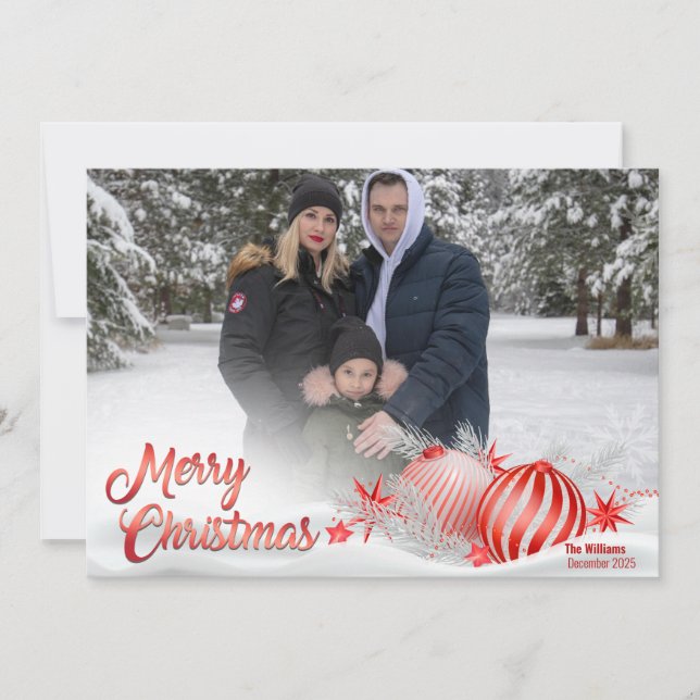 Family Christmas Ornaments Holiday Photo Card (Front)