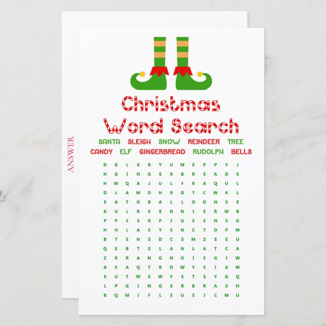 Family Christmas Party Game PRINTED (Front/Back)