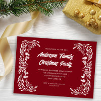 Family Christmas Party Modern White Greenery