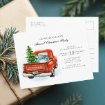 Family Christmas Party Red Truck Invitation Postcard<br><div class="desc">Family Christmas Party Red Truck Invitation Postcard you can easily edit by clicking the "Personalise" button. Perfect for both corporate and personal Christmas parties</div>