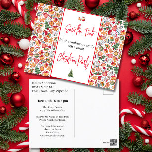 Family Christmas Party Save the Date Xmas Holiday Postcard