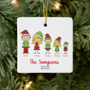 Family Christmas Personalised Name Ceramic Ornamen Ornament