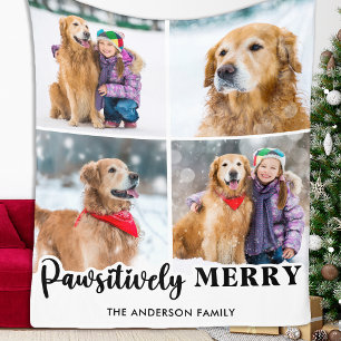 Family Christmas Personalised Pet Photo Collage Fleece Blanket