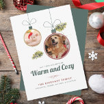 Family Christmas Pet Photo Collage Modern Holiday Card<br><div class="desc">Discover a uniquely charming way to share your festive season with our custom Family Christmas Pets Photo Collage Greetings Card. This card captures the essence of family joy, pet companionship, and Christmas warmth - all in one! The front of the card presents an elegant collage design, tailored to accommodate up...</div>