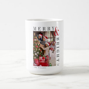 Family Christmas Photo Card Modern Script Holiday Coffee Mug