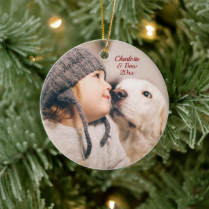 Family Christmas Photo, Ceramic Tree Decoration