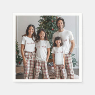Family Christmas Photo Holiday Napkin