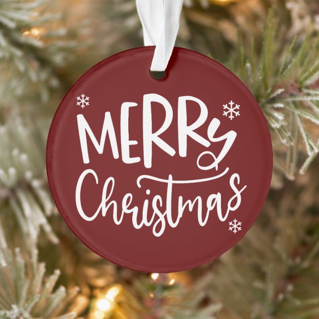 Family Christmas Photo, Merry Christmas Ornament (Tree)