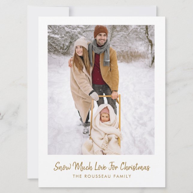 Family Christmas Photo Snow Holiday Card (Front)