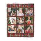 Family Christmas Plaid Gold Custom Photo Collage