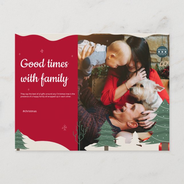 Family Christmas Post card with baby and dog (Front)