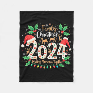 Family Christmas Reindeer Making Memories Together Fleece Blanket