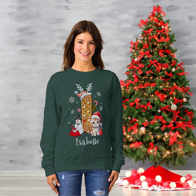 Family Christmas Santa Gingerbread Alphabet I Sweatshirt (Creator Uploaded)