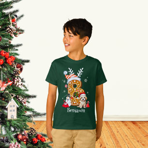 Family Christmas Santa Gingerbread Letter Boy T-Shirt