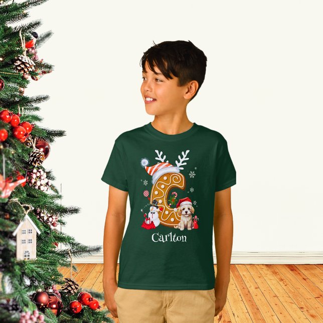 Family Christmas Santa Gingerbread Letter C  Boy  T-Shirt (Creator Uploaded)