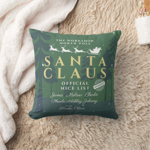 Family Christmas Santa's Nice List Custom Cushion