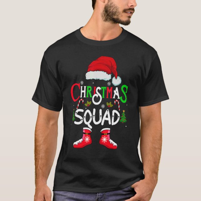 family christmas squad santa 2022 team Xmas tree P T-Shirt (Front)