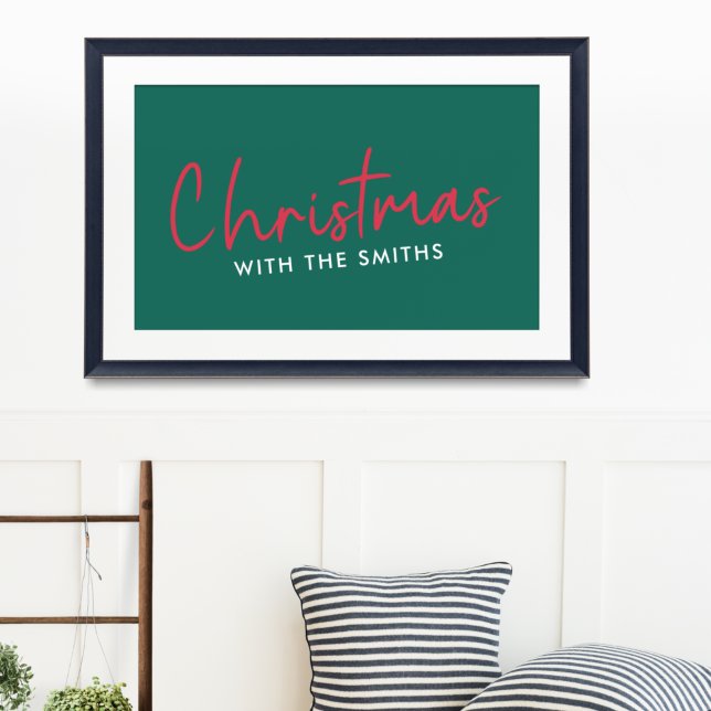 Family Christmas | Stylish Trendy Forest Green Poster (Creator Uploaded)