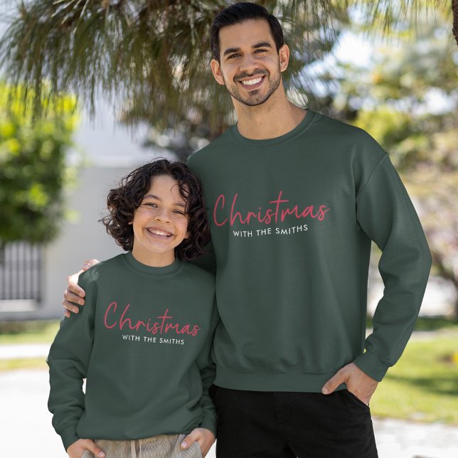 Family Christmas | Stylish Trendy Forest Green Sweatshirt (Creator Uploaded)
