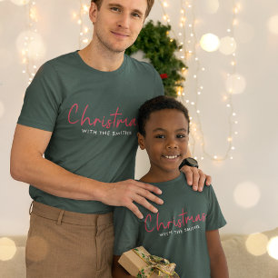 Family Christmas   Stylish Trendy Forest Green T-Shirt