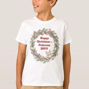 Family Christmas T-Shirt - Christmas wreath