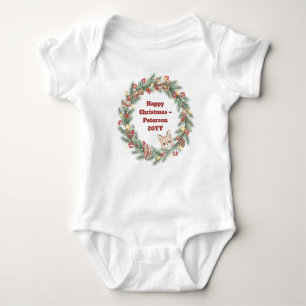 Family Christmas T-Shirt - Christmas wreath Baby Bodysuit