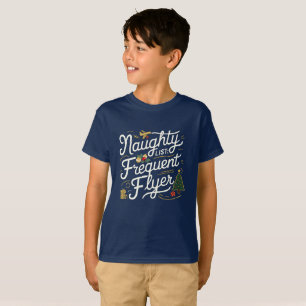 Family Christmas Tees Naughty List Frequent Flyer