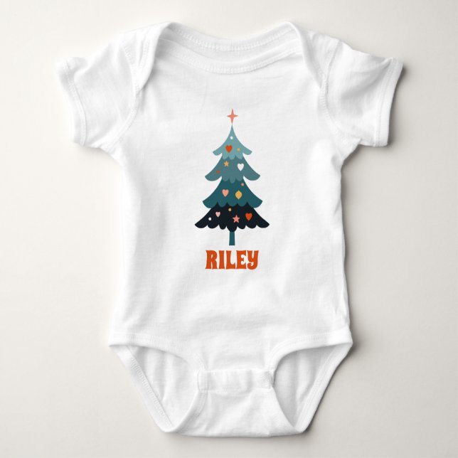 Family Christmas Tree Baby Bodysuit (Front)