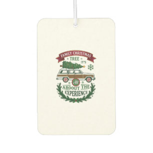 Family Christmas Tree Station Wagon Pine Wreath Car Air Freshener