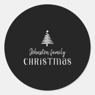 Family Christmas Tree Uni Kids T Shirt Classic Round Sticker