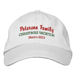 Family Christmas Vacation Custom Location & Date Embroidered Hat