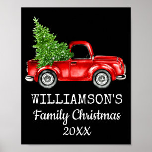 Family Christmas Vintage Truck D Long G  Poster