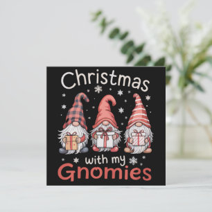 Family Christmas WIth My Gnomies Buffalo Plaid Holiday Card