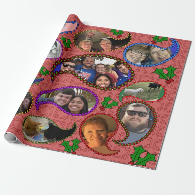 Family Christmas Wrapping Paper (Unrolled)