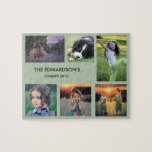 Family collage 6 photos and family name jigsaw puzzle<br><div class="desc">Family name,  custom photo collage jigsaw puzzle
You can personalise it and add your most beautiful photos. Great fun !</div>