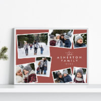 Family collage 7 photo simple modern terracotta