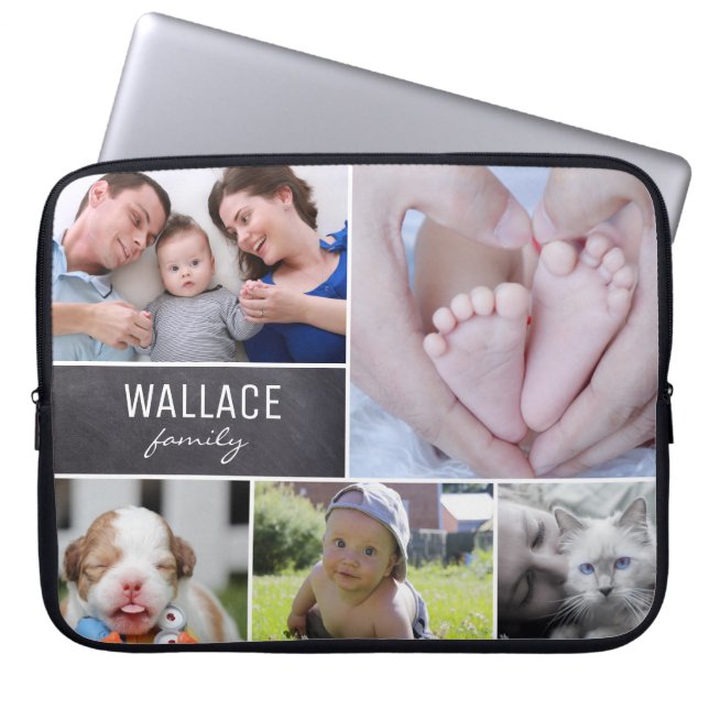 "Family Collage" Personalized Photo Laptop Case wi (Front)